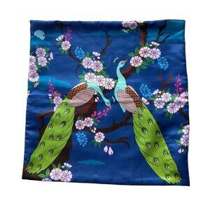 India Circus by Krsnaa Mehta Peacock Floral Pillow Cushion Cover Satin 16" *Read